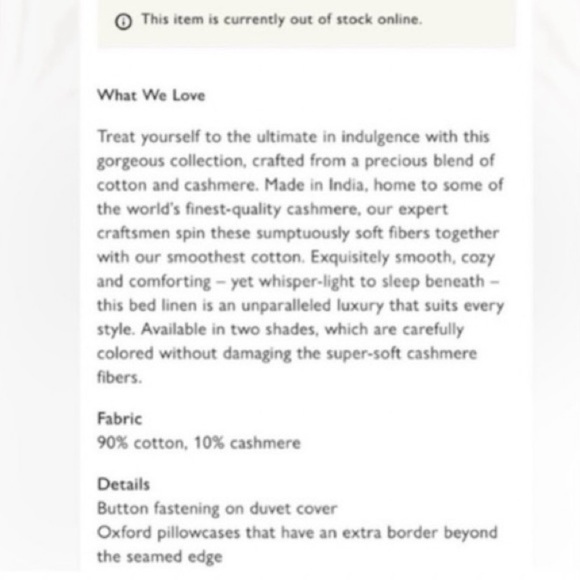 The White Company - Evesham Duvet & Shams Set - Full/Queen90 x92" Cloud Marl NWT - Picture 6 of 16